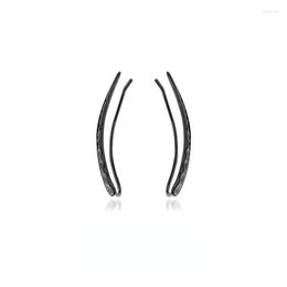 Backs Earrings Real 925 Sterling Silver Black Ear Climbers Crawler Hypoallergenic Jewellery For Women