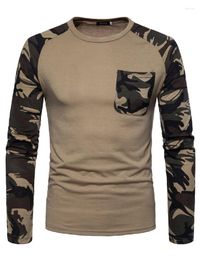Men's T Shirts MISSKY Man Tshirt Stylish Long-Sleeve Sweater Camouflage Round Collar T-Shirt Tops Coat Male Spring Autumn