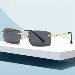 20% OFF Luxury Designer New Men's and Women's Sunglasses 20% Off twist leg frameless square Fashion Personalised optical glasses