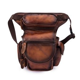 Waist Bags Norbinus Genuine Leather Drop Leg Bag Men Motorcycle Thigh Shoulder Messenger Male Belt Fanny Packs Camera Pouch