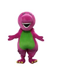 Costume della mascotte del dinosauro di Barney Costume della mascotte del dinosauro Costume della mascotte del cartone animato del mascotte del dinosauro Costume di Halloween Purim party