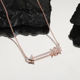 Серебряная бриллиантовая стрела любовь подвесное ожерелье 18K золотые цепные браслеты ювелирные украшения женские ожерелья цепочка