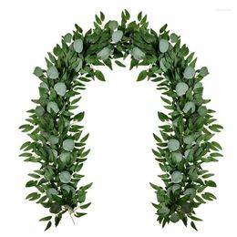 Decorative Flowers 3X Artificial Eucalyptus And Willow Vines Faux Garland Ivy For Wedding Backdrop Arch Wall Decor Table Runner Vine