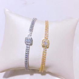 Link Bracelets Chain Luxury Bridal Wedding Double Layer Bracelet Crystal Zircon Bangle Women Charm Jewelry Girl Holiday GiftLink