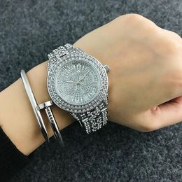 Wristwatches Top Brand Contena Luxury Montre Watch Femme Fashion Ladies Women Rhinestones Full Logo Watches Quartz Mujer Crystal Relojes
