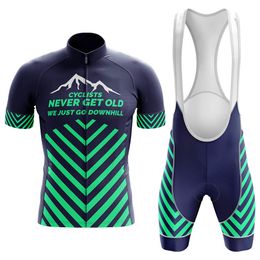 2024 Never Get Old Men Cycling Jersey Set Summer Mountain Bike Clothing Pro Bicycle Cycling Jersey Sportswear Suit Maillot Ropa Ciclismo