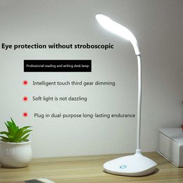 Night Lights LED Desk Lamp USB Eye Protection Table Lamps Touch Adjustable Children Bedroom Bedside Foldable Dormitory Reading Night Lights P230325