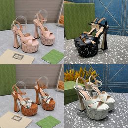 New ultra-high imitation suede platform sandals shallow women's shoes evening shoes women's high heels luxury designer ankle dress shoes factory shoes.