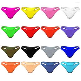 Underpants Mens Sexy Briefs Underwear G-string Thongs Low Rise Ice Silk See-through Biniki T-shaped Comfortable