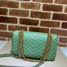 Top designer bags Marmont 2023 new fashion leather female shoulder inclined shoulder bag handbag The trumpet green