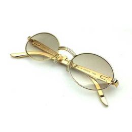 20% OFF Luxury Designer New Men's and Women's Sunglasses 20% Off Brand Glasses Men Stainless Steel Optical Frame Gold For Women Round Mens SunglassKajia