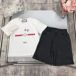 In stock 2-12 Years Designer Kids Clothing Sets T-Shirt Pants Set Brand printing Children 2 Piece pure cotton Clothing baby Boys girl Fashion Appare