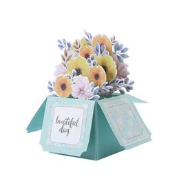 UPS sales of three-dimensional Party Favor paper ornaments for Mother's Day Exquisite rose box 3D three-dimensional greeting card Thanksgiving gifts