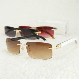 10% OFF Luxury Designer New Men's and Women's Sunglasses 20% Off Vintage Rimless Men Frames Women Eyewear for Fishing Driving Buffalo Horn Glasses Red