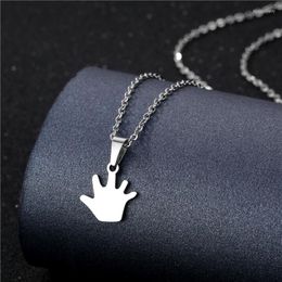 Pendant Necklaces Arabic Soy Hamsa Hand Necklace Women Men Amulet Stainless Steel Silver Color Of Fatima Choker Islamic Jewelry