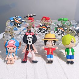 Cartoon Cute Animation Luffy Character Jewellery KeyChain Backpack Car Fashion Key Ring Accessories Hanger 4 Colours