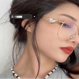 Luxury Designer High Quality Sunglasses 20% Off product family metal eyeglass female net red same polygon large frame thin face 57Y
