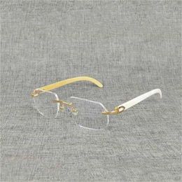 Luxury Designer High Quality Sunglasses 20% Off Natural Wood Square Clear Buffalo Horn Oversize Rimless Eyeglasses Frame for Men Reading Optical Oval Oculos