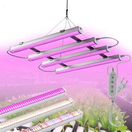 Plant Grow Light Bar Full Spectrum LED Grow Light with Timer Switch AC100-265V Sunlike Growing Lamp for Indoor Plants Greenhouse