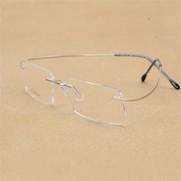 Luxury Designer Fashion Sunglasses 20% Off Rimless Eye Light Fashion Metal Spectacles Reading Glasses Frame Mens Decoration Women Eyewear Fill Prescripton