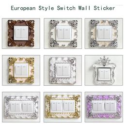 Wall Stickers 1pc Portable Socket Decals Switch European Style Luxury Square Shaped Lace Light Cover Pastel Home Decor