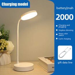 Desk Lamps 2000Mah LED Waterproof Rechargeable Desk Lamp Touch Dimming Table Lamps For Bar Living Room Reading Camping Eye Protection Light P230412