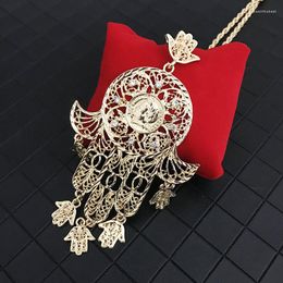 Pendant Necklaces Fashion Hand Necklace For Women Collares Arabic Gold Colour Of Fatima Collier Femme Palm Drop