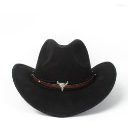 Berets Child Kids Wool Hollow Western Cowboy Hat Roll-up Brim Boy Girl Outblack Sombrero Hombre Jazz CapBerets Pros22