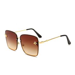 Luxury Designer Fashion Sunglasses 20% Off trend personality metal thin leg box small bee