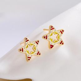 Stud Earrings Mafisar Design Colourful Tiny Star Enamel Cute Personality Piercing 2023 Trend Creative Jewellery Gift