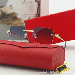 40% OFF Luxury Designer New Men's and Women's Sunglasses 20% Off metal frameless trend glasses cut edge polygonal