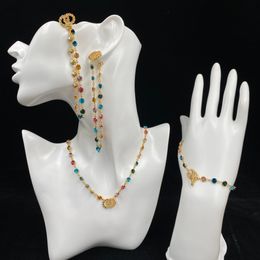 Naszyjniki wiszące kolorowy kamień designerski kobiety najlepiej dopasowywany prezent ślubny biżuteria naszyjnik