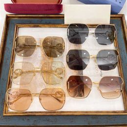 Luxury Designer Fashion Sunglasses 20% Off family wind ins tide metal box anti-UV GG1207