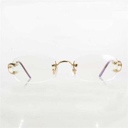 Luxury Designer New Men's and Women's Sunglasses 20% Off Vintage Eye For Women Metal Clear Rimless Optical Glasses Frame Womens Eyeglasses Brand Men AccessoriesKajia