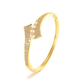 Bangle Trend Fashion Korea Simple Micro Inlaid Diamond Word Lady Bracelets For Women Temperament Exquisite Luxury JewelryBangle