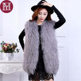 Women's Fur & Faux Women Coat Sleeveless Lady Casual Mongolia Sheep Vest 2023 Female Fashion Real Clothes
