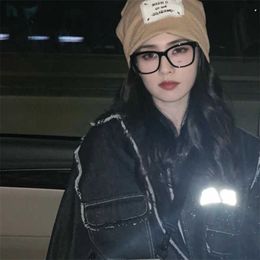 Women's fashion designer sunglasses Box White Deer Quan Zhilong Pure Color Transparent Match Myopic Glasses Frame