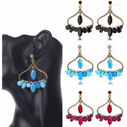 Dangle Earrings Bohemia Retro Rhinestone Hollow Water Drop For Women Crystal Big Statement Exaggerated Unique Jewellery