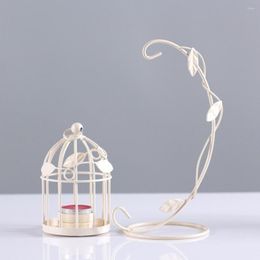 Candle Holders Useful Long Lasting Freestanding Handcraft Creative Vintage Bird Cage Shape Candlelight Stand Ambience