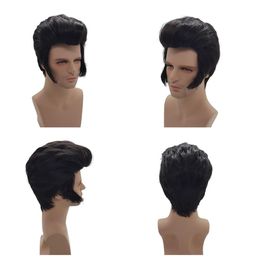 Male wig Cosplay wig Halloween wig Costume model wig Black