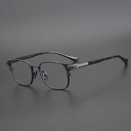 Luxury Designer Fashion Sunglasses 20% Off Japanese handmade pure titanium eyeglass with high myopia anti-blue light glasses large face full frame men women fashion