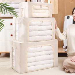 Storage Bags Clothes Sorting Box Transparent Large Window Folding Cloth Organiser With Steel Pipe Support