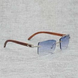 Fashion men's outdoor sunglasses Natural Black White Buffalo Horn Men Rimless Square Wooden Clear Glasses Frame Vintage for Club Outdoor ShadesKajia