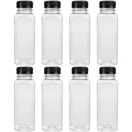 Water Bottles Bottle Plastic Drink Beverage Empty Clear Containers Lids Party Mini Drinking Jugs Container Cap Smoothie Fridge