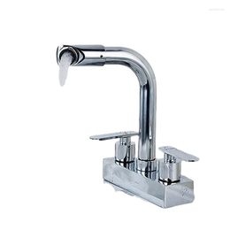 Bathroom Sink Faucets Universal Swivel Double-handle Double-control And Cold Water Faucet