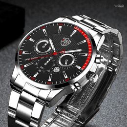 Wristwatches 2023 Luxury Fashion Mens Sports Watches For Men Business Stainless Steel Quartz Watch Man Casual Luminous Clock Reloj Hombre Mo