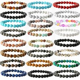 Strand Directly Sells Natural Stone Turquoise Agate Beaded Bracelet Volcanic Frosted Finished Multicolor