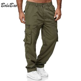 Men's Pants BOLUBAO Men Spring Casual Trousers Solid Color Multi-Pocket Loose Straight Sports Fitness Pants Outdoor Cargo Pants Men W0325