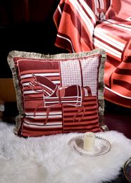 Brand Horse Cushion Pillow for Sofa Chair Living Room Body Printed Chucky Tassel Pillow Throw Pillows Decor Home Decorative