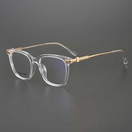 30% OFF Luxury Designer New Men's and Women's Sunglasses 20% Off Japanese-style ins style transparent hand-made fashionable gold plate pure titanium eyeglass frame